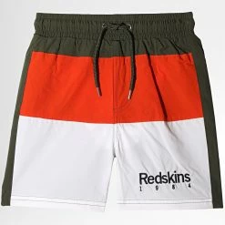 Budget ⌛ Short De Bain Enfant 3094 Vert Kaki de Redskins 👍