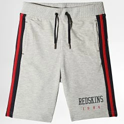 Sortie ✨ Short Jogging Enfant A Bandes 180130 Gris Chiné de Redskins ✨