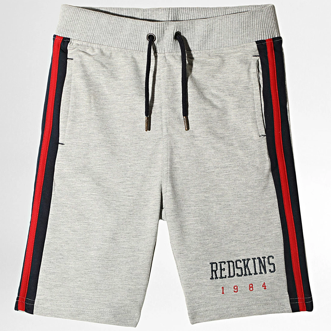 Sortie ✨ Short Jogging Enfant A Bandes 180130 Gris Chiné de Redskins ✨ 3 Sortie ✨ Short Jogging Enfant A Bandes 180130 Gris Chiné de Redskins ✨