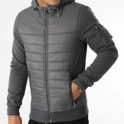 Meilleure vente 🛒 Doudoune Capuche Turner Zinc Gris Anthracite de Redskins ❤️ -Redskins Soldes redskins 276897 TURNER ZINC HEGR 20210813T142120 03