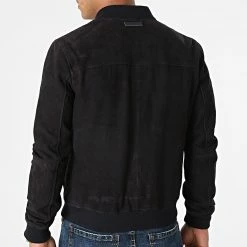 Budget 🎁 Veste Cuir Bower 2 Bleu Marine de Redskins 😀 -Redskins Soldes redskins 277011 BOWER2 AFRICAN NAVY 20210813T100425 04