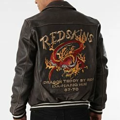 Meilleure vente 👏 Veste Teddy Cuir Dragon Marron de Redskins 💯 9 Meilleure vente 👏 Veste Teddy Cuir Dragon Marron de Redskins 💯 -Redskins Soldes redskins 277025 DRAGON COHIBA BROWN 20210803T143218 04