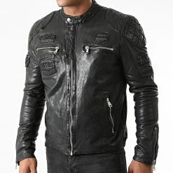 Tout neuf 🔥 Veste Cuir Nitro Barcelona Noir de Redskins 👏 -Redskins Soldes redskins 277889 NITRO BARCELONA BLACK BLACK 20210809T143038 03