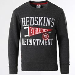 Nouveau 🌟 Sweat Crewneck Enfant SW77411 Gris Anthracite Chiné de Redskins 😍