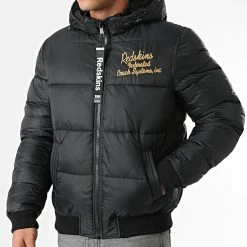 Remise 🔥 Doudoune Capuche Wallas Ford Noir Doré de Redskins 🤩