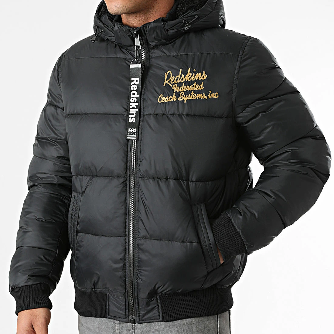 Remise 🔥 Doudoune Capuche Wallas Ford Noir Doré de Redskins 🤩 3 Remise 🔥 Doudoune Capuche Wallas Ford Noir Doré de Redskins 🤩