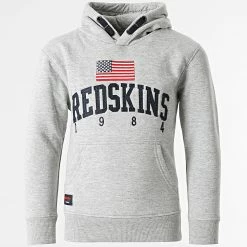 Top 10 🥰 Sweat Capuche Enfant 4616 Gris Chiné de Redskins ⭐