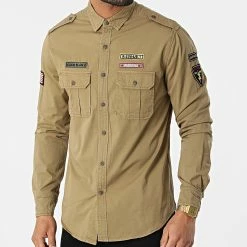 Budget 🔥 Chemise Manches Longues Ellis Beige de Redskins 😀