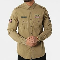 Budget 🔥 Chemise Manches Longues Ellis Beige de Redskins 😀 -Redskins Soldes redskins 298360 FEED ELLIS BEIGE 20220126T160145 03