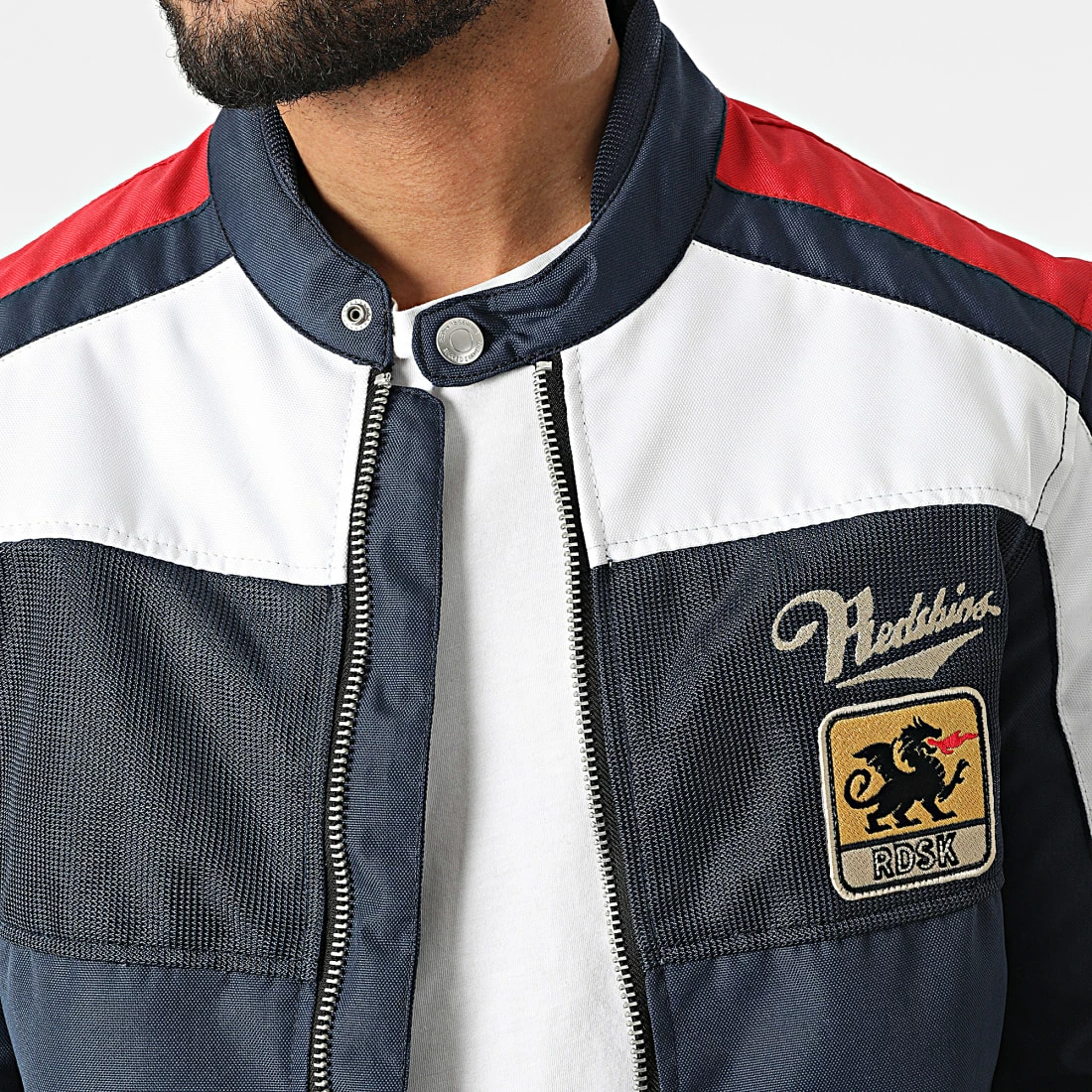 Meilleure vente 🌟 Veste Biker Tricolore Noty Cordway Bleu Marine Rouge de Redskins 😀 4 Meilleure vente 🌟 Veste Biker Tricolore Noty Cordway Bleu Marine Rouge de Redskins 😀 – Image 2