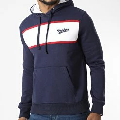 Grosses soldes ❤️ Sweat Capuche Luke Poster Bleu Marine Blanc de Redskins 😉