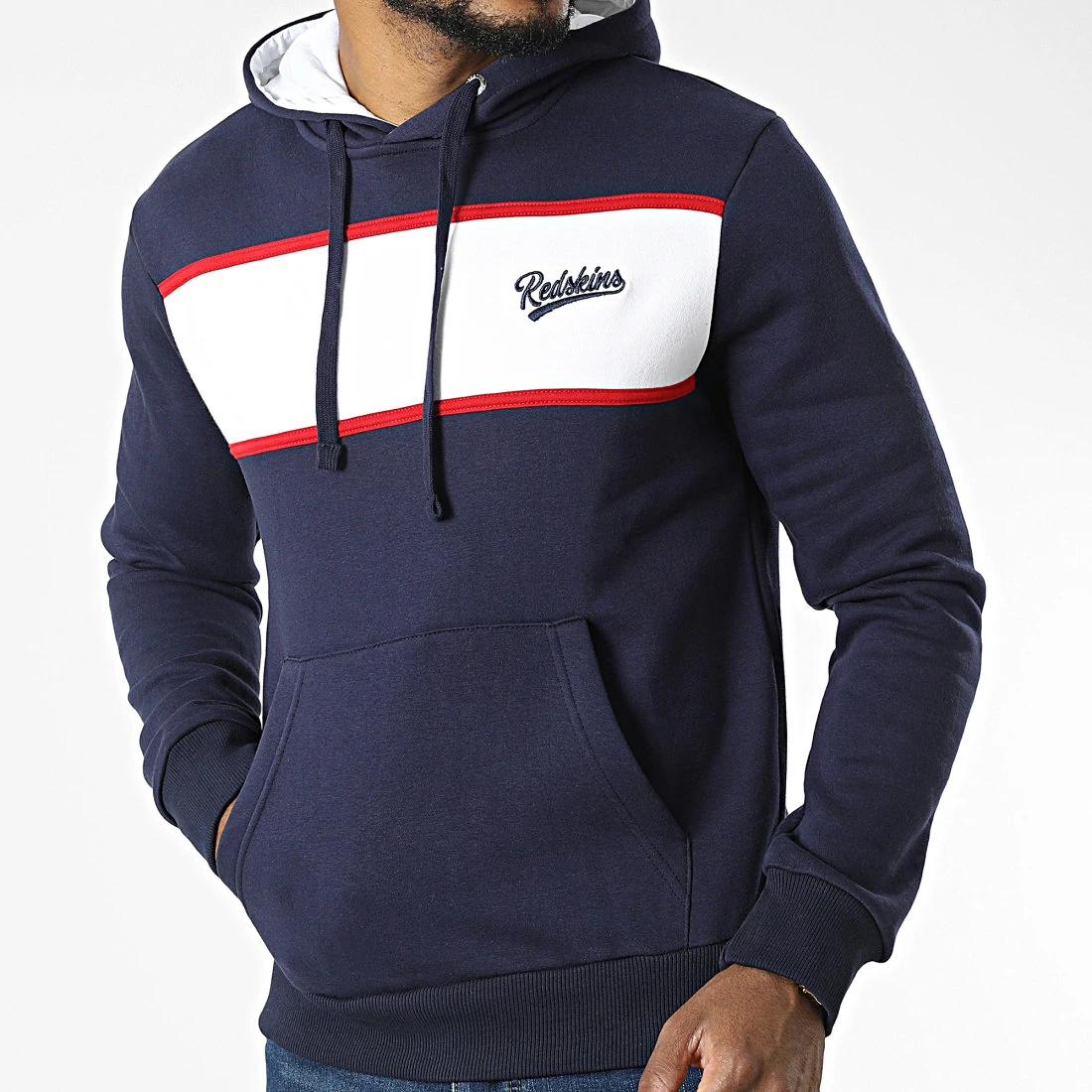 Grosses soldes ❤️ Sweat Capuche Luke Poster Bleu Marine Blanc de Redskins 😉 5 Grosses soldes ❤️ Sweat Capuche Luke Poster Bleu Marine Blanc de Redskins 😉 – Image 3