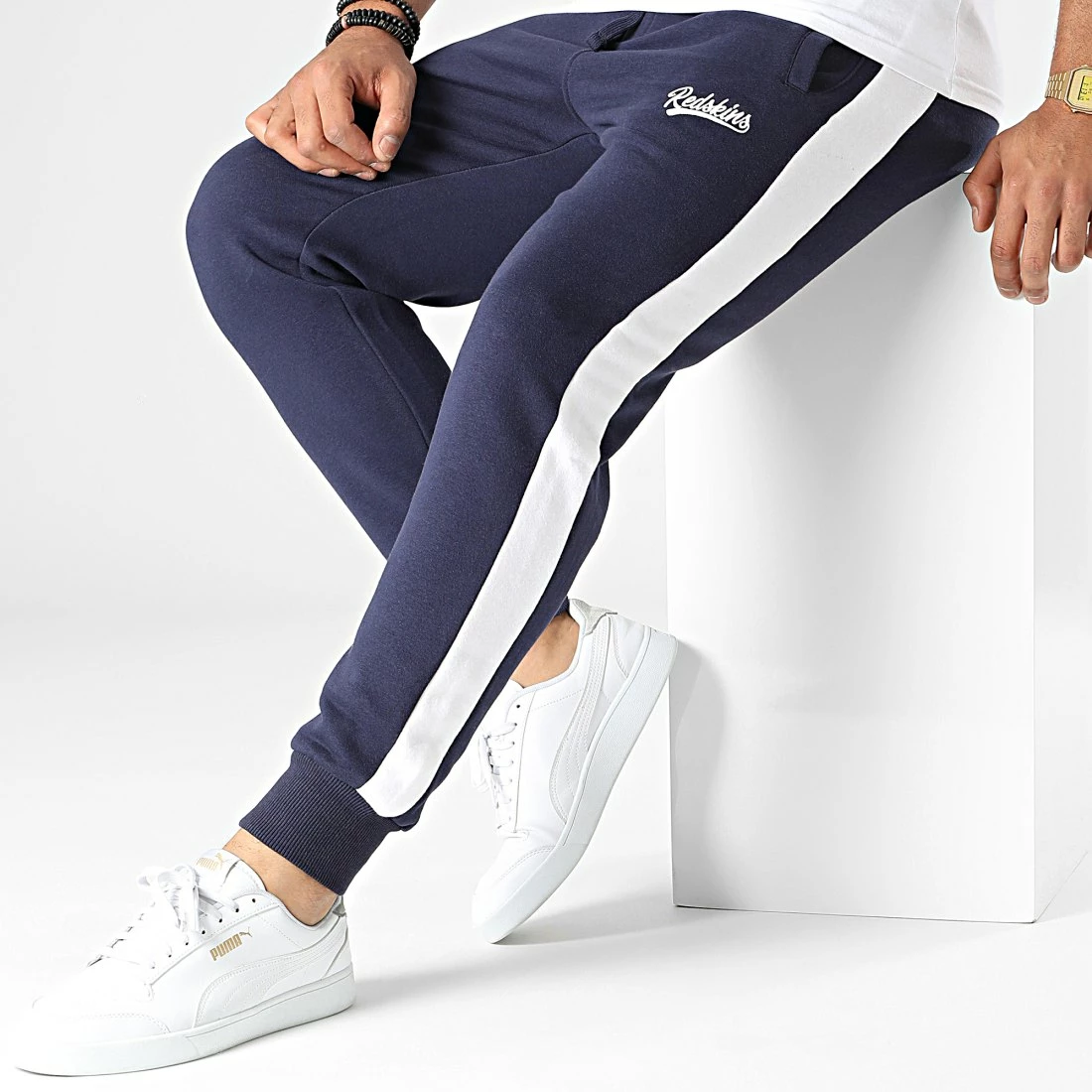 De gros ✔️ Pantalon Jogging A Bandes Bennett Poster Bleu Marine de Redskins 😀 5 De gros ✔️ Pantalon Jogging A Bandes Bennett Poster Bleu Marine de Redskins 😀 – Image 3