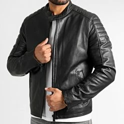 Acheter 🧨 Veste Zippée Cuir Dilecta 2 Stoner Noir de Redskins 😍