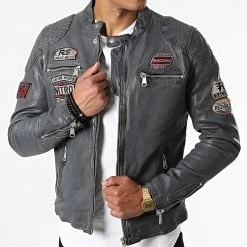 Meilleure affaire 👍 Veste Biker Nitro Barcelona Gris Anthracite de Redskins 👏
