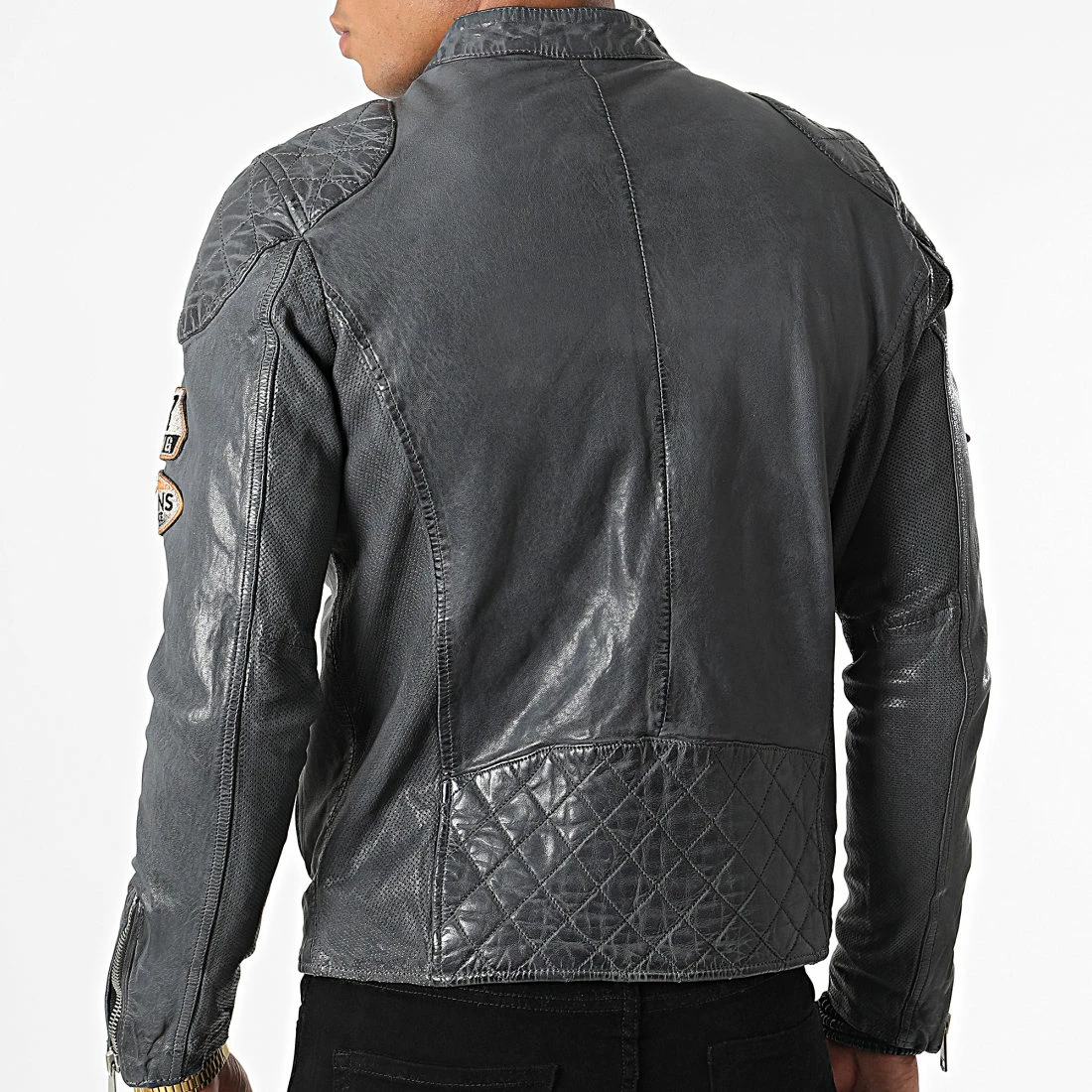 Meilleure affaire 👍 Veste Biker Nitro Barcelona Gris Anthracite de Redskins 👏 6 Meilleure affaire 👍 Veste Biker Nitro Barcelona Gris Anthracite de Redskins 👏 – Image 4