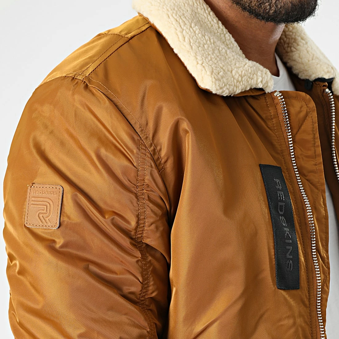 Meilleure vente ⭐ Bomber Col Fourrure Hermitage Allport Camel de Redskins ✔️ – Image 2