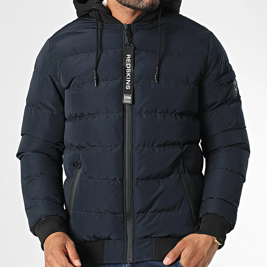 Nouveau 😀 Doudoune Capuche Austin Bleu Marine de Redskins 😀 5 Nouveau 😀 Doudoune Capuche Austin Bleu Marine de Redskins 😀 – Image 3