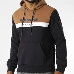 Le moins cher 😍 Sweat Capuche Berguson Poster Bleu Marine Camel de Redskins 🧨