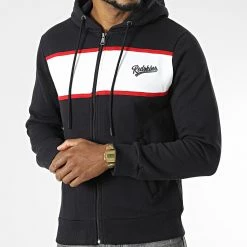 Nouveau 🔔 Sweat Zippé Capuche Owen Poster Bleu Marine de Redskins ✨