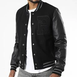 Grosses soldes 😉 Veste Teddy Oxford Hatch Noir de Redskins ⭐ -Redskins Soldes redskins 339247 OXFHAT BLACK 20221006T161514 03