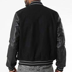 Grosses soldes 😉 Veste Teddy Oxford Hatch Noir de Redskins ⭐ -Redskins Soldes redskins 339247 OXFHAT BLACK 20221006T161516 04