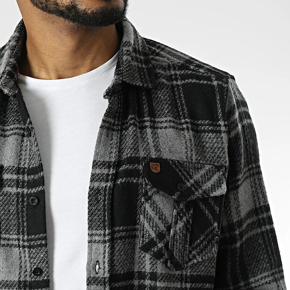 Acheter 🔔 Surchemise A Carreaux Eddie Pithers Noir Gris de Redskins 😀 4 Acheter 🔔 Surchemise A Carreaux Eddie Pithers Noir Gris de Redskins 😀 – Image 2