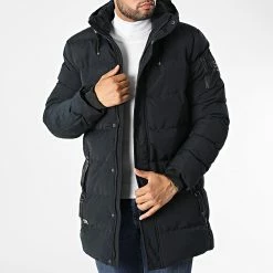 De gros 🤩 Doudoune Capuche Layer Cake Bleu Marine de Redskins ✔️